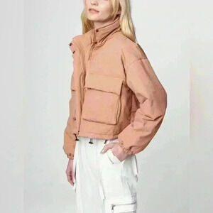 NEW BLANKNYC Nylon Puffer Jacket ~ Coral ~ Large